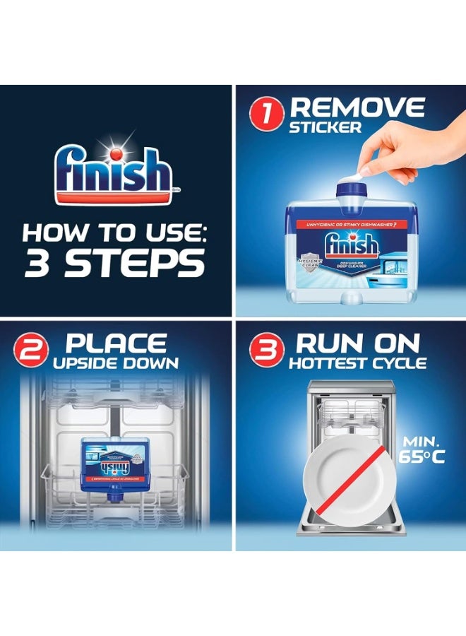 Finish Dishwasher Hygienic Machine Cleaner, Hygienically Cleans Hidden Grease & Limescale 250ml Pack Of 4 - Image 3